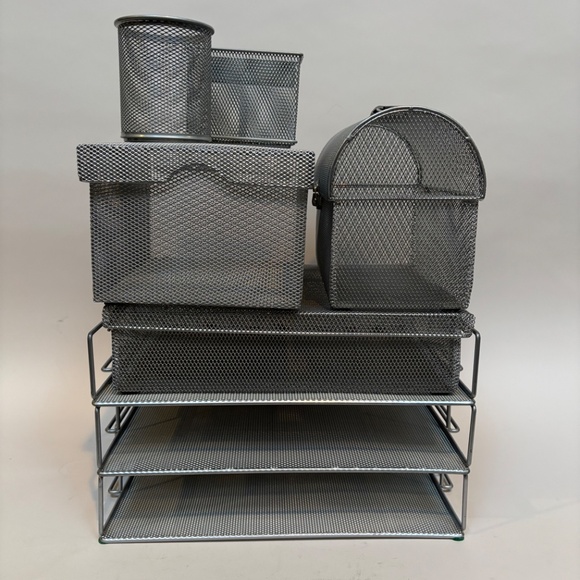 Silver Mesh Desk Storage Containers - Picture 11 of 11